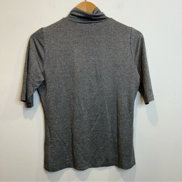 Laura Metallic Knit Turtleneck Top Silver Grey - Picture 10 of 10